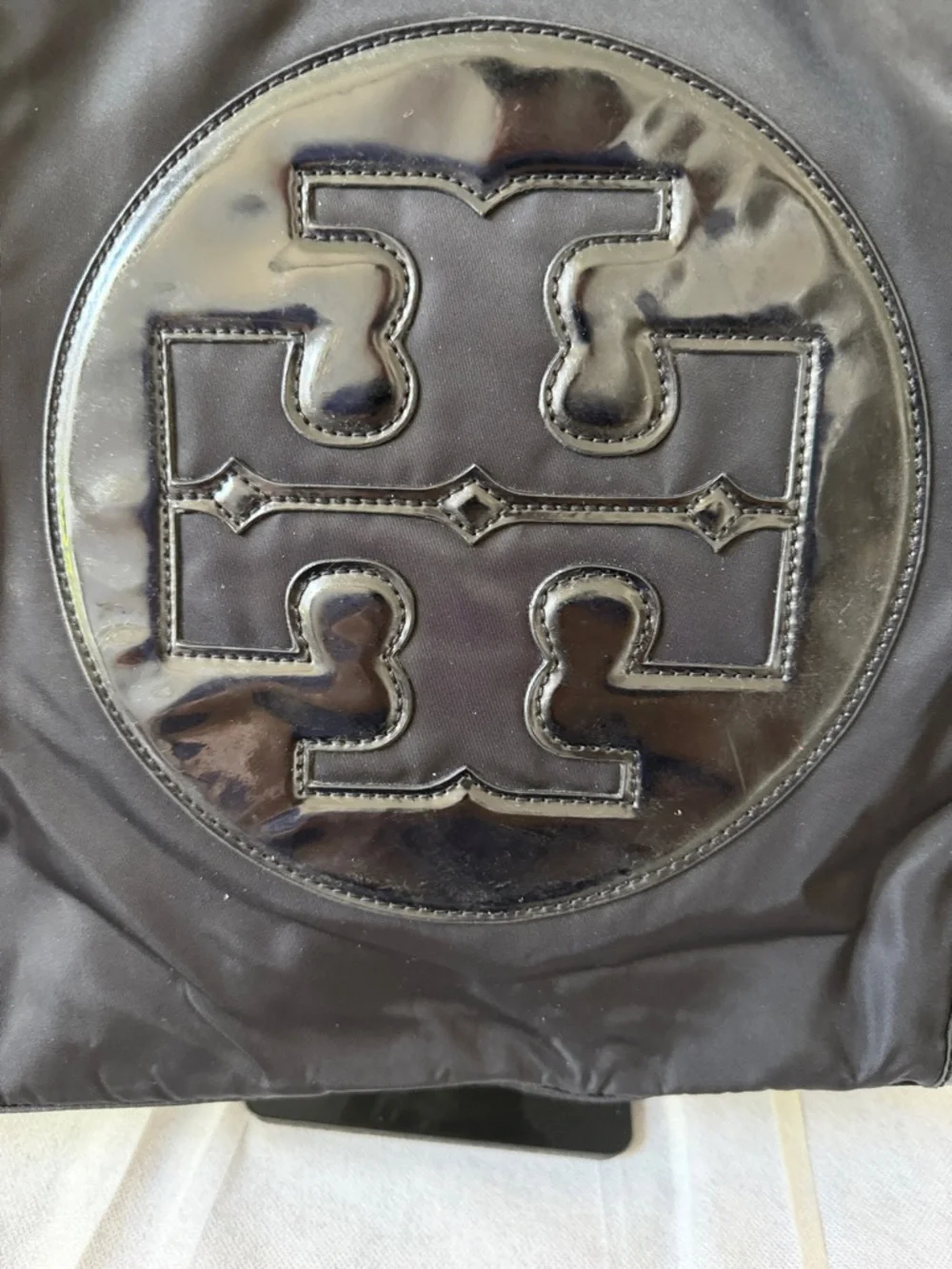 EUC Tory Burch Large Black Ella Nylon Tote
